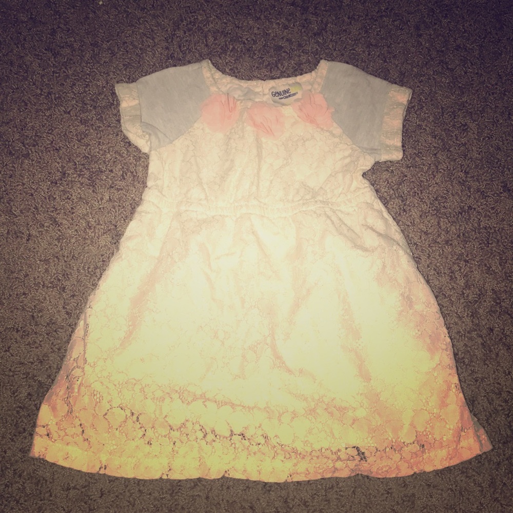 Dress, Cream/Grey/Pink, size 2T